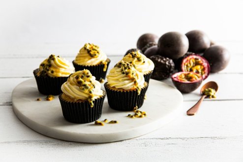 Passionfruit and yoghurt cupcakes
